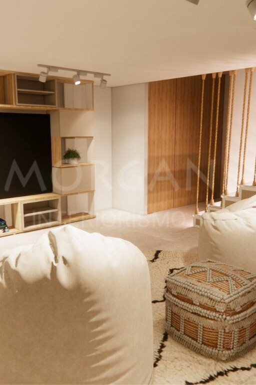 Diseño en 3D de sótano y lavandería